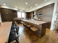 A beautifully appointed Kitchen and Dining Room in a vacation home in Big Sky, Montana Royalty Free Stock Photo