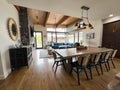 A beautifully appointed Living and Dining Room in a vacation home in Big Sky, Montana