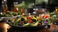 In a cozy kitchen, a health-conscious chef prepares a delectable meal using organic, locally sourced ingredients, showcasing Royalty Free Stock Photo