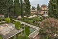 Gardens in Alhambra palace, Granada, Spain