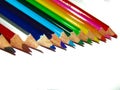 Colorful pencil colors on white background Royalty Free Stock Photo