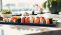 Elegant Sushi Platter Presentation, AI Generated