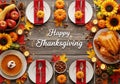 Festive Thanksgiving Table Setting Royalty Free Stock Photo