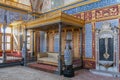 Beautifully audience hall and imperial throne room in the Harem of Topkapi Palace in Istanbul, Turkey Royalty Free Stock Photo