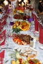 Beautifully banquet table with dessert