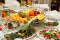 Beautifully banquet table with food