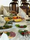 Beautifully banquet table with food