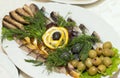 Beautifully banquet table with food