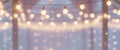 Beautifully Blurred String Lights Creating a Magical Atmosphere at Outdoor Event Royalty Free Stock Photo