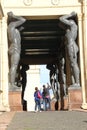 Atlantes statues in portico of New Hermitage, St Petersburg, Russia