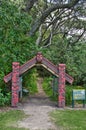 Beautifully carved Maori gate