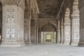 Beautifully carved pillars in Red Fort in New Delhi, India. It was built in 1639 Royalty Free Stock Photo