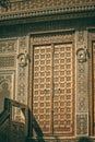 Beautifully carved wooden door in jaisalmer fort of rajasthan.