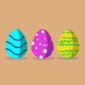 Beautifully colored easter eggs