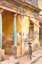 Beautiful old colored walls in Pondicherry Royalty Free Stock Photo