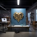 Beautifully crafted heart in a well-lit studio settin Royalty Free Stock Photo