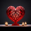 Beautifully crafted heart in a well-lit studio settin Royalty Free Stock Photo