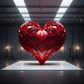 Beautifully crafted heart in a well-lit studio settin Royalty Free Stock Photo