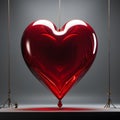 Beautifully crafted heart in a well-lit studio settin Royalty Free Stock Photo