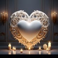 Beautifully crafted heart in a well-lit studio settin Royalty Free Stock Photo