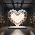 Beautifully crafted heart in a well-lit studio settin