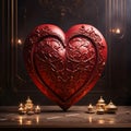 Beautifully crafted heart in a well-lit studio settin Royalty Free Stock Photo