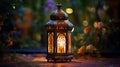 a beautifully crafted lantern made of intricately patterned metal, AI Generative