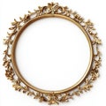 Luxurious round gold picture frame for digital and print media background work