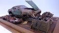 Barn find Aston Martin DB5 scale model car diorama