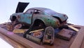 Barn find Aston Martin DB5 scale model car diorama