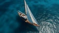 beautifully crafted yacht sailing on crystal-clear waters three generative AI