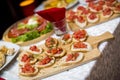 Beautifully decorated catering banquet table with different food Royalty Free Stock Photo