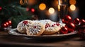 Beautifully Decorated Christmas Cookies on a Plate - Generative AI