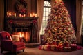 Beautifully decorated Christmas tree