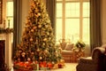 Beautifully decorated Christmas tree