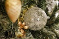 Beautifully decorated Christmas tree. Luxury Christmas toys Royalty Free Stock Photo