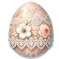 A beautifully decorated Easter egg adorned with flowers and lace. For Easter day Royalty Free Stock Photo