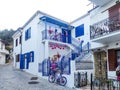 Beautifully decorated houses in Panagia Village , Thassos , Greece