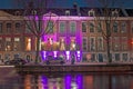 Beautifully decorated houses in Amsterdam at christmas time in Netherlands