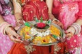 Beautifully decorated mehendi /henna plate.