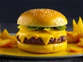 Beautifully Decorated New Yellow Burger