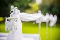 Beautifully decorated outdoor hanging wedding lantern. Wedding decor.