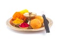 Beautifully Decorated Pooja Thali for festival celebration Royalty Free Stock Photo