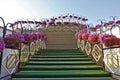 Beautifully decorated staircase in the park.