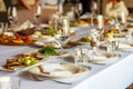 A beautifully decorated table with snacks in the restaurant Royalty Free Stock Photo