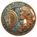 Beautifully designed ancient coin reflecting the time period it originated from