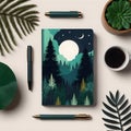 Midnight Forest-Themed Journal Mockup