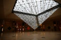 Beautifully designed inverted pyramid at the department store Carrousel du Louvre in Paris