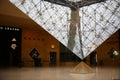 Beautifully designed inverted pyramid at the department store Carrousel du Louvre in Paris