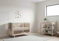 Modern Nursery Interior Design with Crib and Changing Table Royalty Free Stock Photo